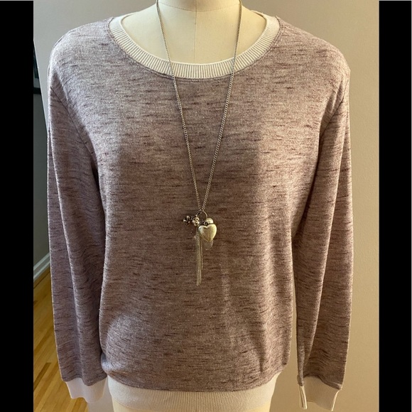 Wilfred Sweaters - ARITZIA WILFRED Two-Toned Burgundy Heathered Jersey Knit Pullover. Size Small
